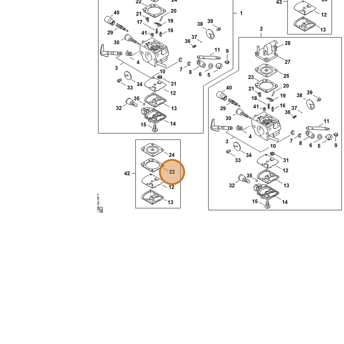 STIHL part 4134-129-0901 — IPL diagram snippet (6x zoom, amber highlight)