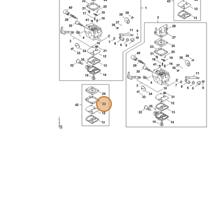 STIHL part 4134-129-0901 — IPL diagram snippet (6x zoom, amber highlight)