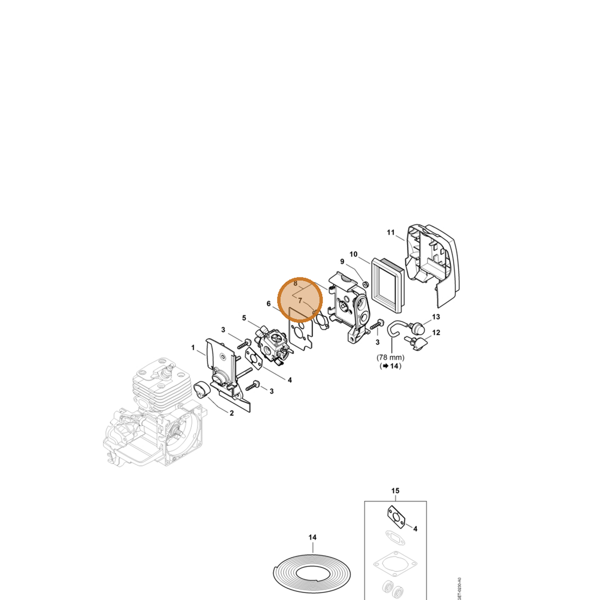STIHL part 4134-129-0903 — IPL diagram snippet (6x zoom, amber highlight)
