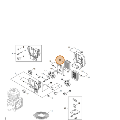 STIHL part 4134-141-0300 — IPL diagram snippet (6x zoom, amber highlight)