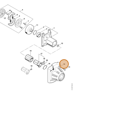 STIHL part 4134-160-0400 — IPL diagram snippet (6x zoom, amber highlight)