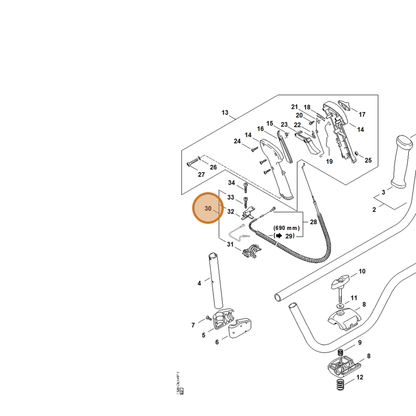 STIHL part 4134-180-6700 — IPL diagram snippet (6x zoom, amber highlight)