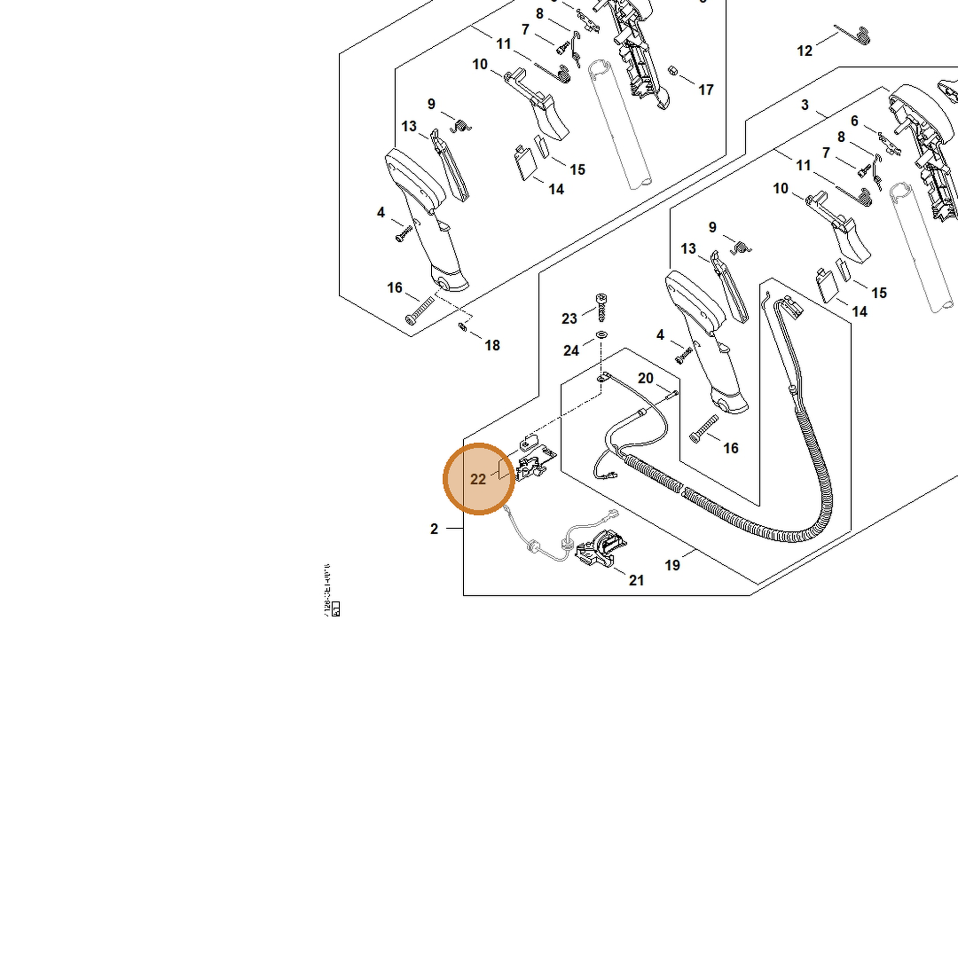 STIHL part 4134-180-6702 — IPL diagram snippet (6x zoom, amber highlight)