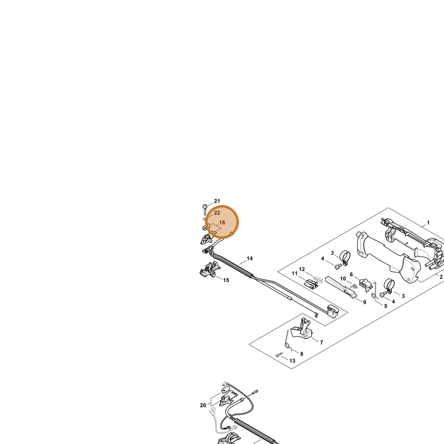 STIHL part 4134-180-6705 — IPL diagram snippet (6x zoom, amber highlight)