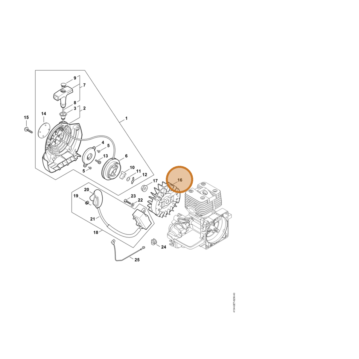 STIHL part 4134-400-1200 — IPL diagram snippet (6x zoom, amber highlight)