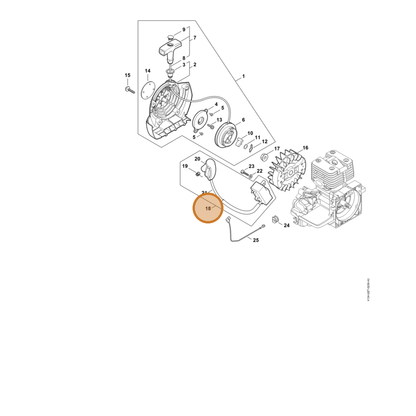 STIHL part 4134-400-1301 — IPL diagram snippet (6x zoom, amber highlight)