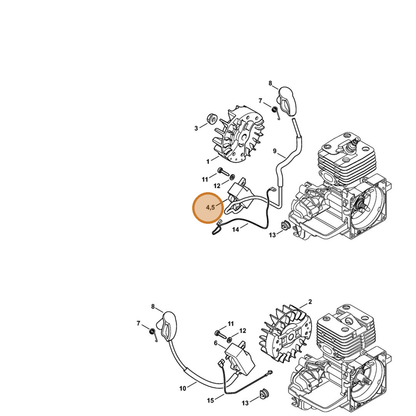 STIHL part 4134-400-1314 — IPL diagram snippet (6x zoom, amber highlight)
