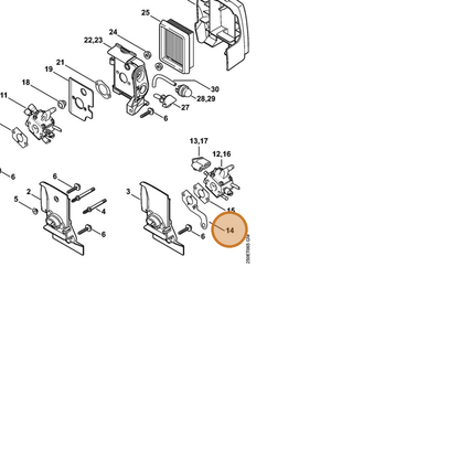 STIHL part 4134-431-7000 — IPL diagram snippet (6x zoom, amber highlight)