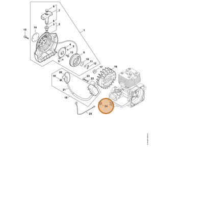 STIHL part 4134-432-9300 — IPL diagram snippet (6x zoom, amber highlight)