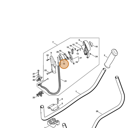STIHL part 4134-442-1601 — IPL diagram snippet (6x zoom, amber highlight)