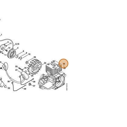 STIHL part 4134-448-1200 — IPL diagram snippet (6x zoom, amber highlight)