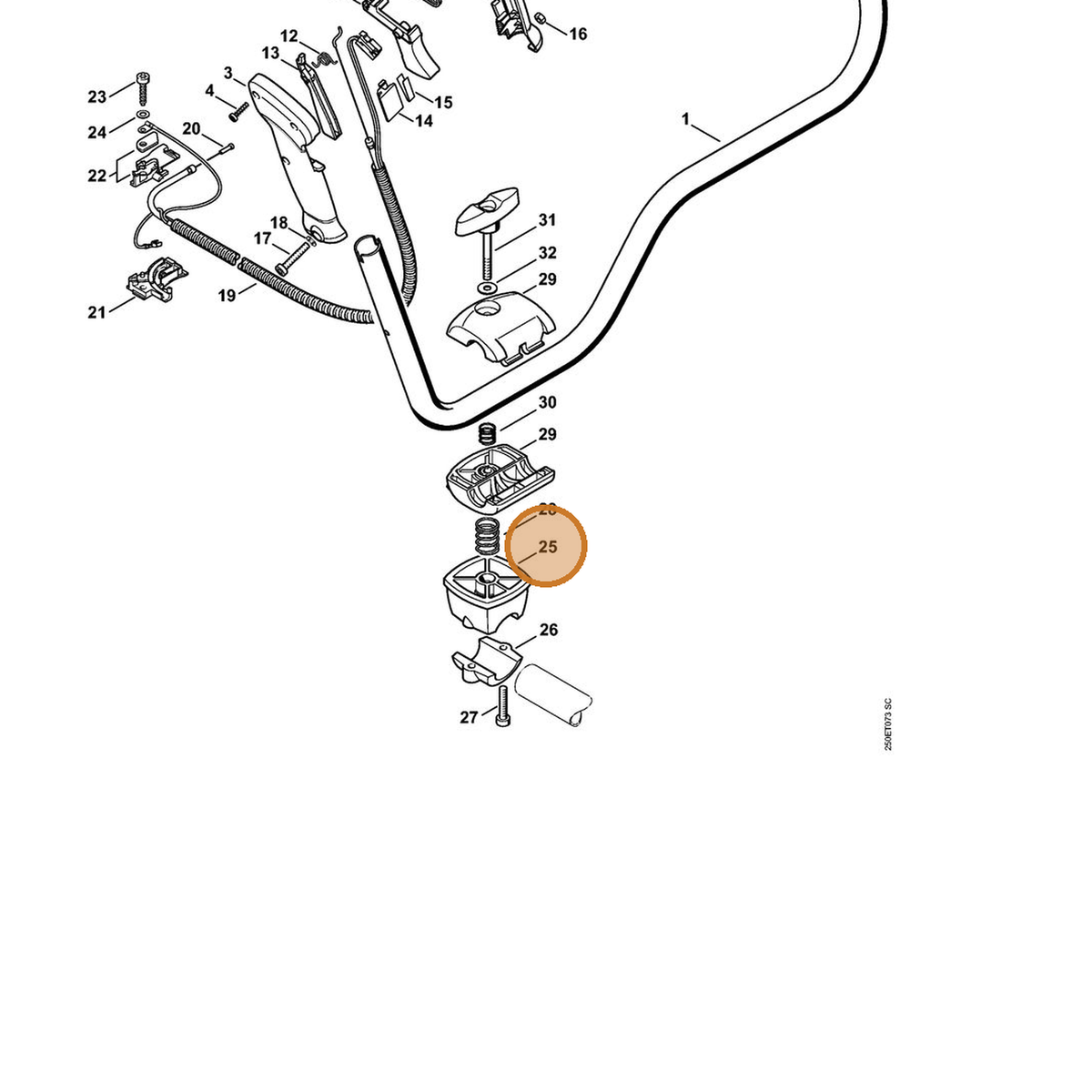 STIHL part 4134-790-7600 — IPL diagram snippet (6x zoom, amber highlight)