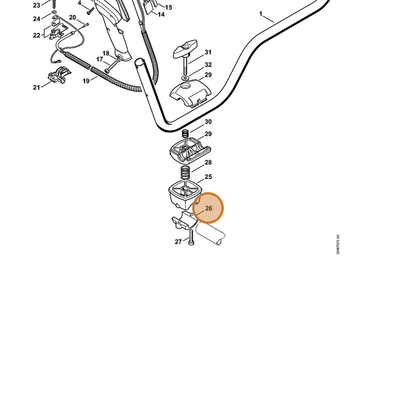 STIHL part 4134-791-0900 — IPL diagram snippet (6x zoom, amber highlight)