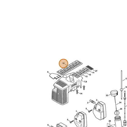 STIHL part 4134-967-1514 — IPL diagram snippet (6x zoom, amber highlight)