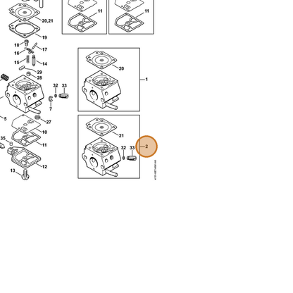STIHL part 4137-120-0602 — IPL diagram snippet (6x zoom, amber highlight)