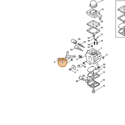 STIHL part 4137-120-7100 — IPL diagram snippet (6x zoom, amber highlight)