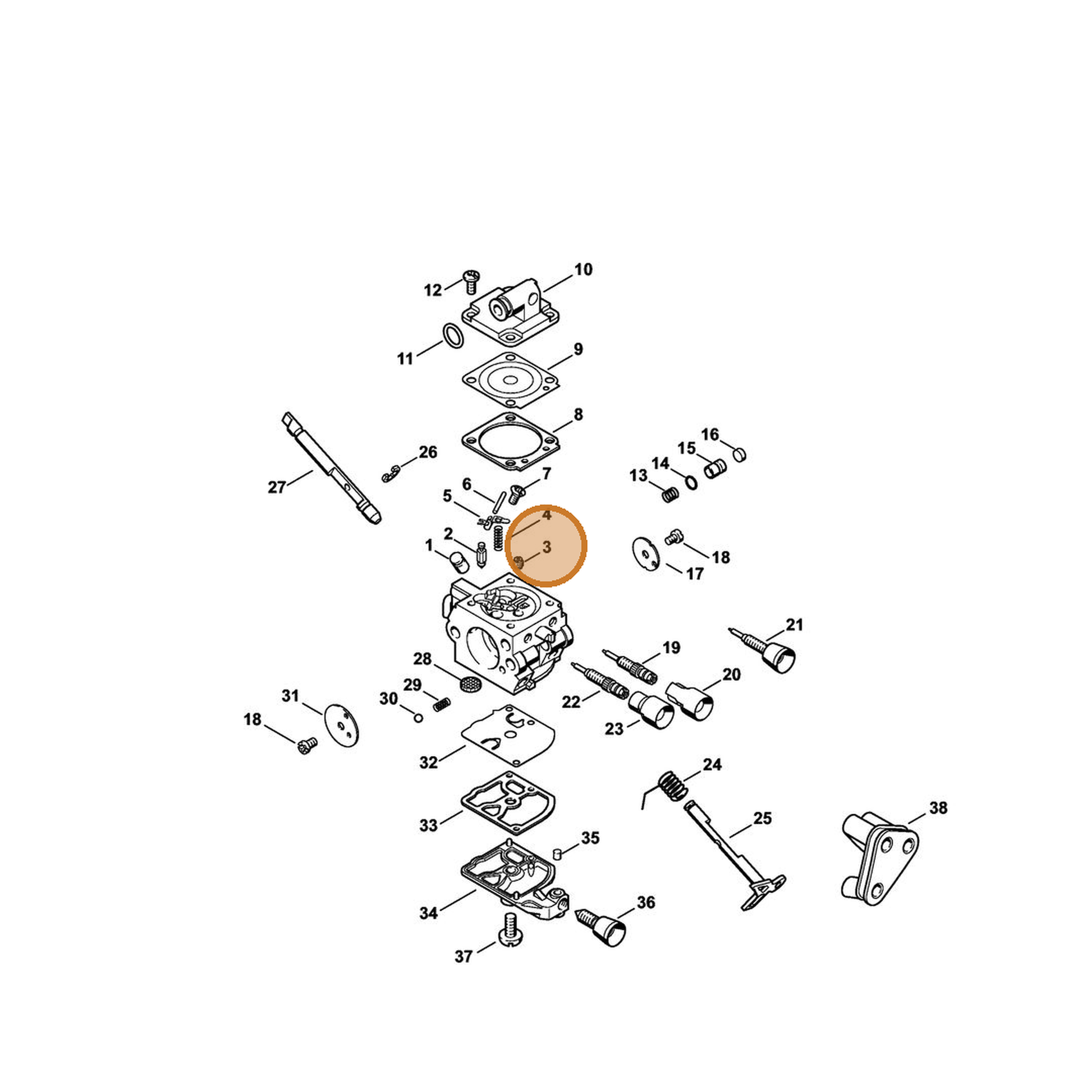 STIHL part 4137-121-5600 — IPL diagram snippet (6x zoom, amber highlight)
