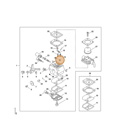 STIHL part 4137-121-5603 — IPL diagram snippet (6x zoom, amber highlight)