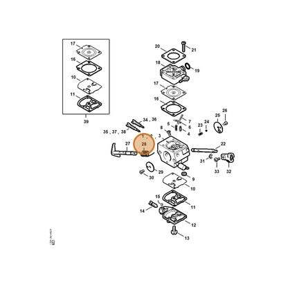 STIHL part 4137-122-3000 — IPL diagram snippet (6x zoom, amber highlight)