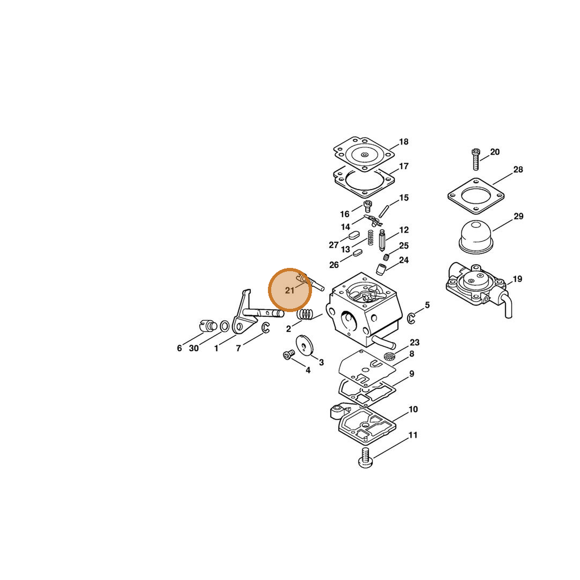 STIHL part 4137-122-6300 — IPL diagram snippet (6x zoom, amber highlight)