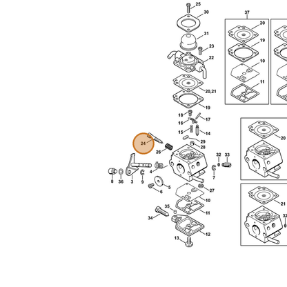 STIHL part 4137-122-6800 — IPL diagram snippet (6x zoom, amber highlight)