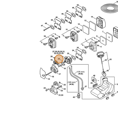 STIHL part 4137-129-0900 — IPL diagram snippet (6x zoom, amber highlight)