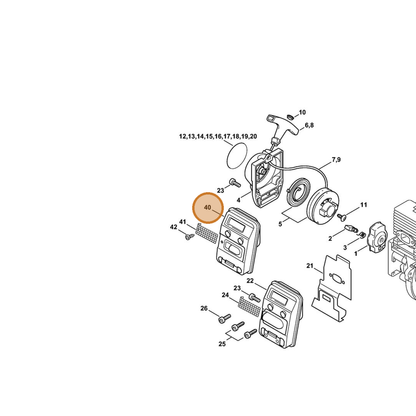 STIHL part 4137-140-0600 — IPL diagram snippet (6x zoom, amber highlight)
