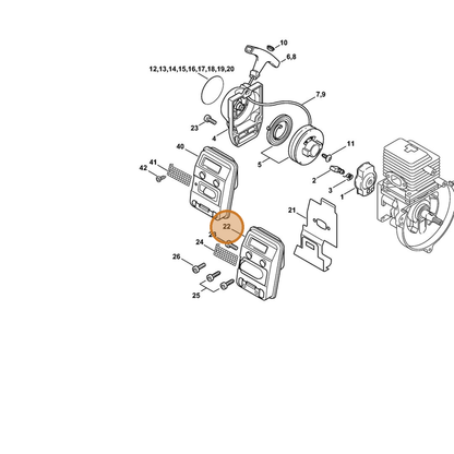 STIHL part 4137-140-0602 — IPL diagram snippet (6x zoom, amber highlight)