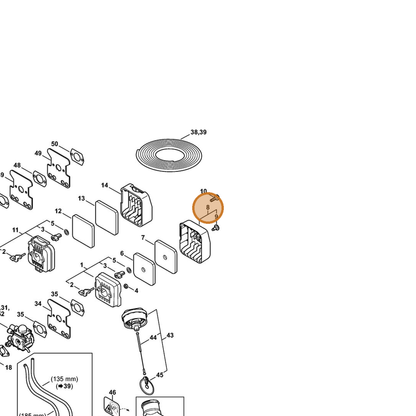 STIHL part 4137-140-1001 — IPL diagram snippet (6x zoom, amber highlight)