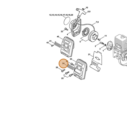 STIHL part 4137-141-9000 — IPL diagram snippet (6x zoom, amber highlight)