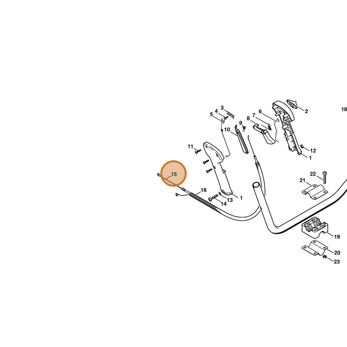 STIHL part 4137-180-1100 — IPL diagram snippet (6x zoom, amber highlight)