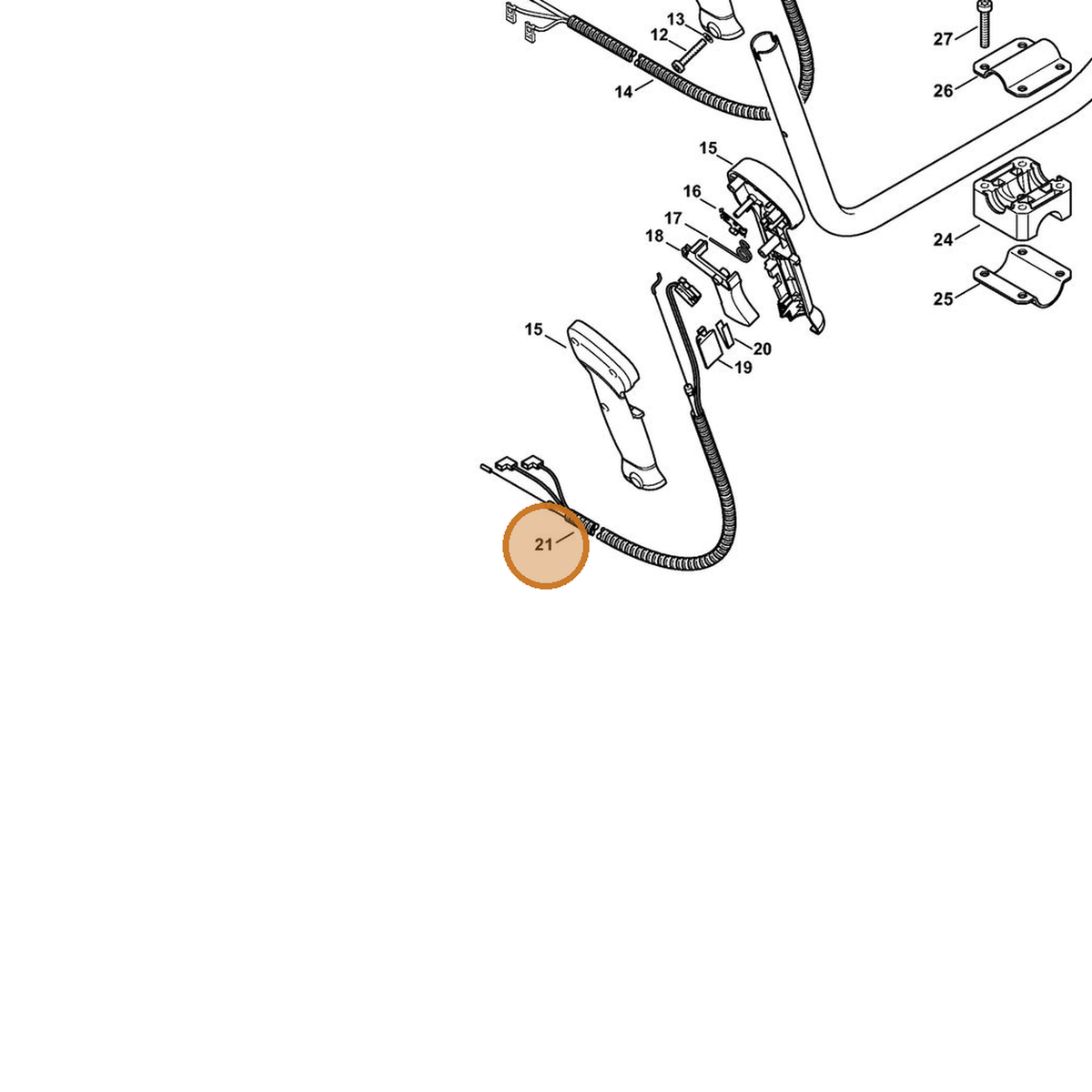 STIHL part 4137-180-1109 — IPL diagram snippet (6x zoom, amber highlight)