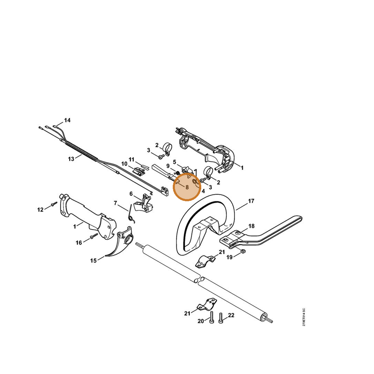 STIHL part 4137-182-0802 — IPL diagram snippet (6x zoom, amber highlight)