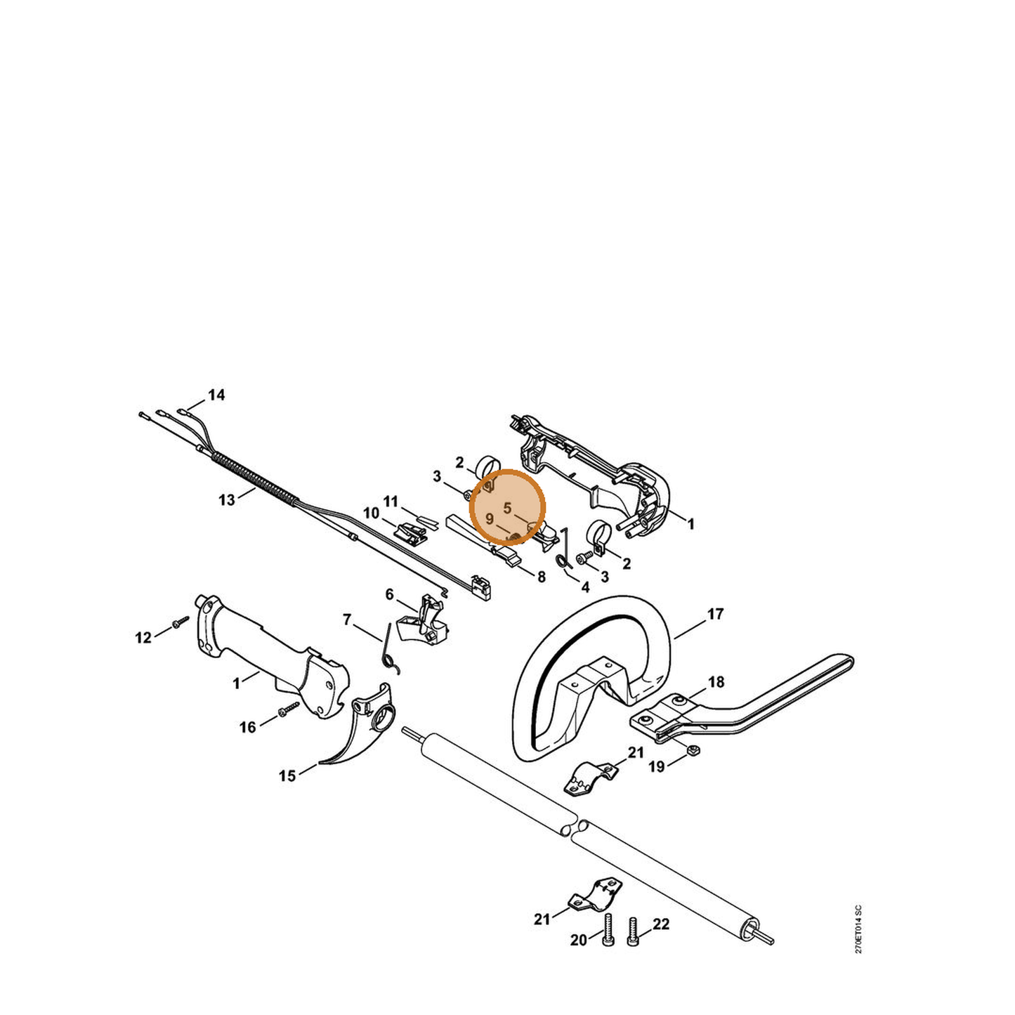 STIHL part 4137-182-1701 — IPL diagram snippet (6x zoom, amber highlight)