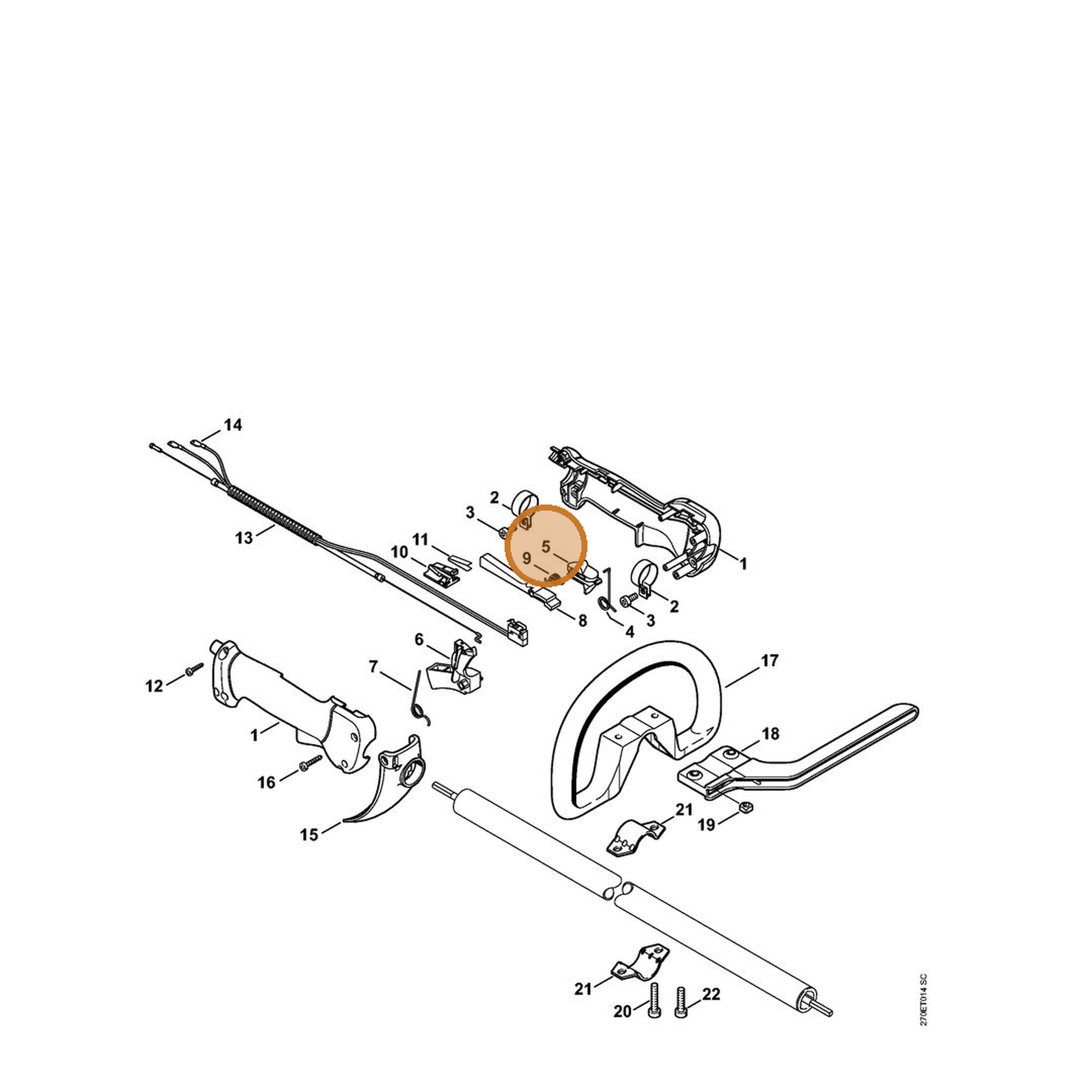 STIHL part 4137-182-1701 — IPL diagram snippet (6x zoom, amber highlight)