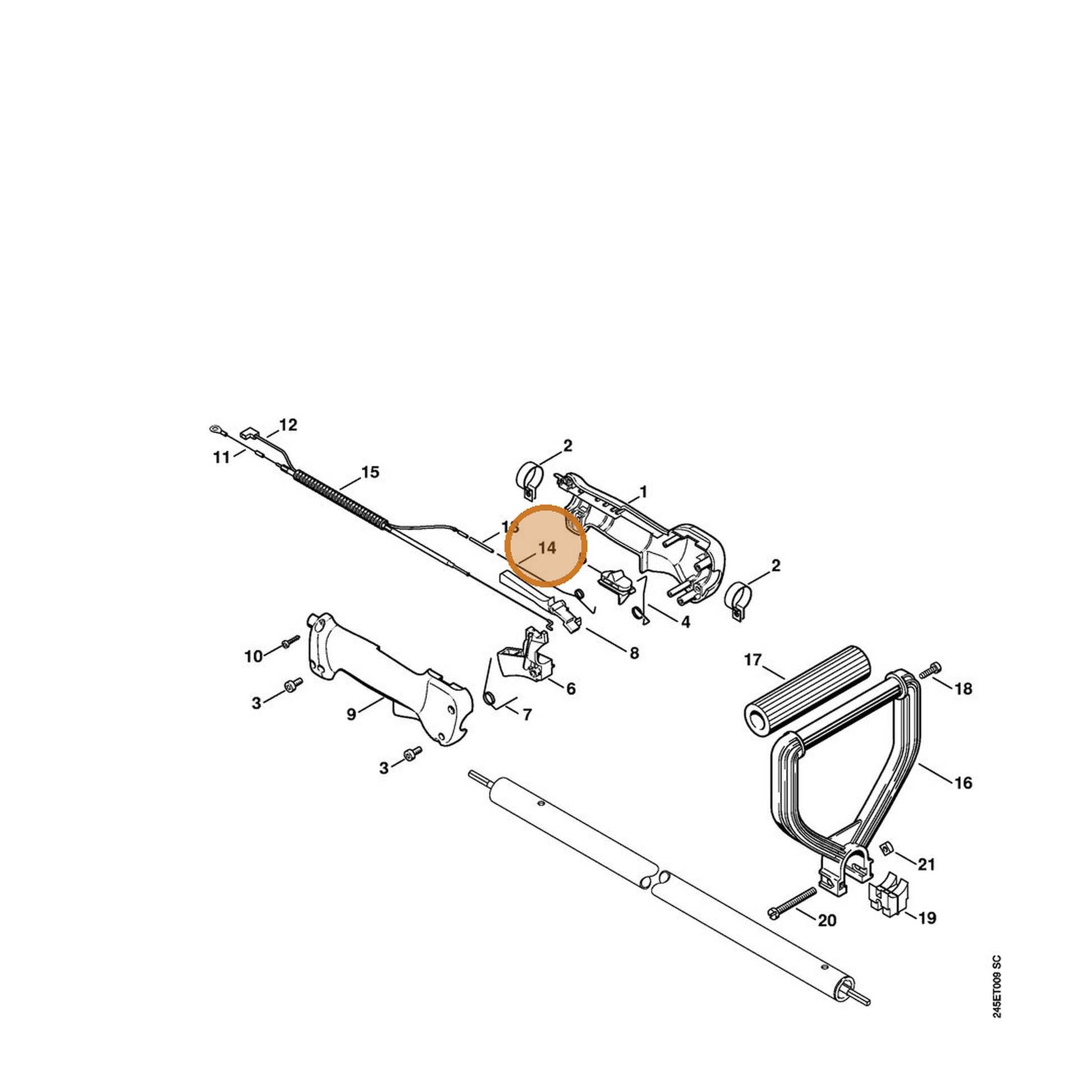 STIHL part 4137-182-4503 — IPL diagram snippet (6x zoom, amber highlight)