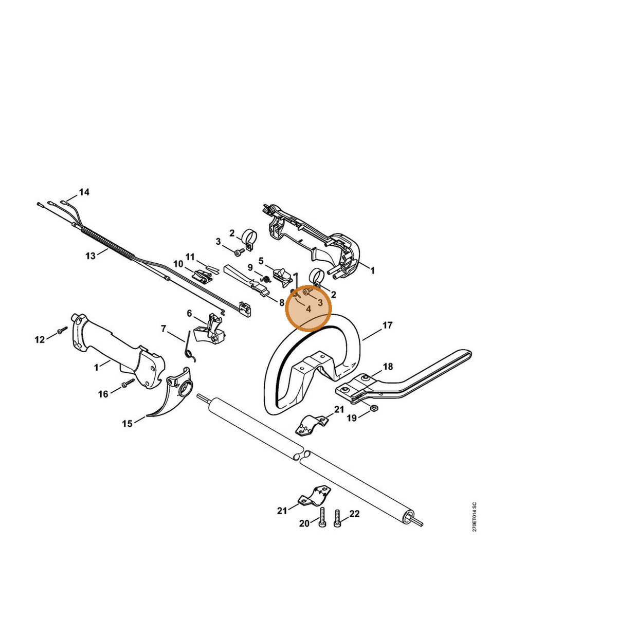 STIHL part 4137-182-4505 — IPL diagram snippet (6x zoom, amber highlight)