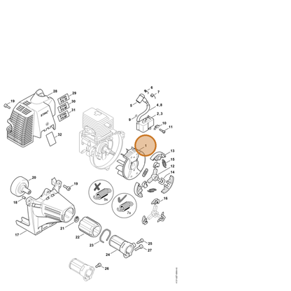 STIHL part 4137-400-1200 — IPL diagram snippet (6x zoom, amber highlight)