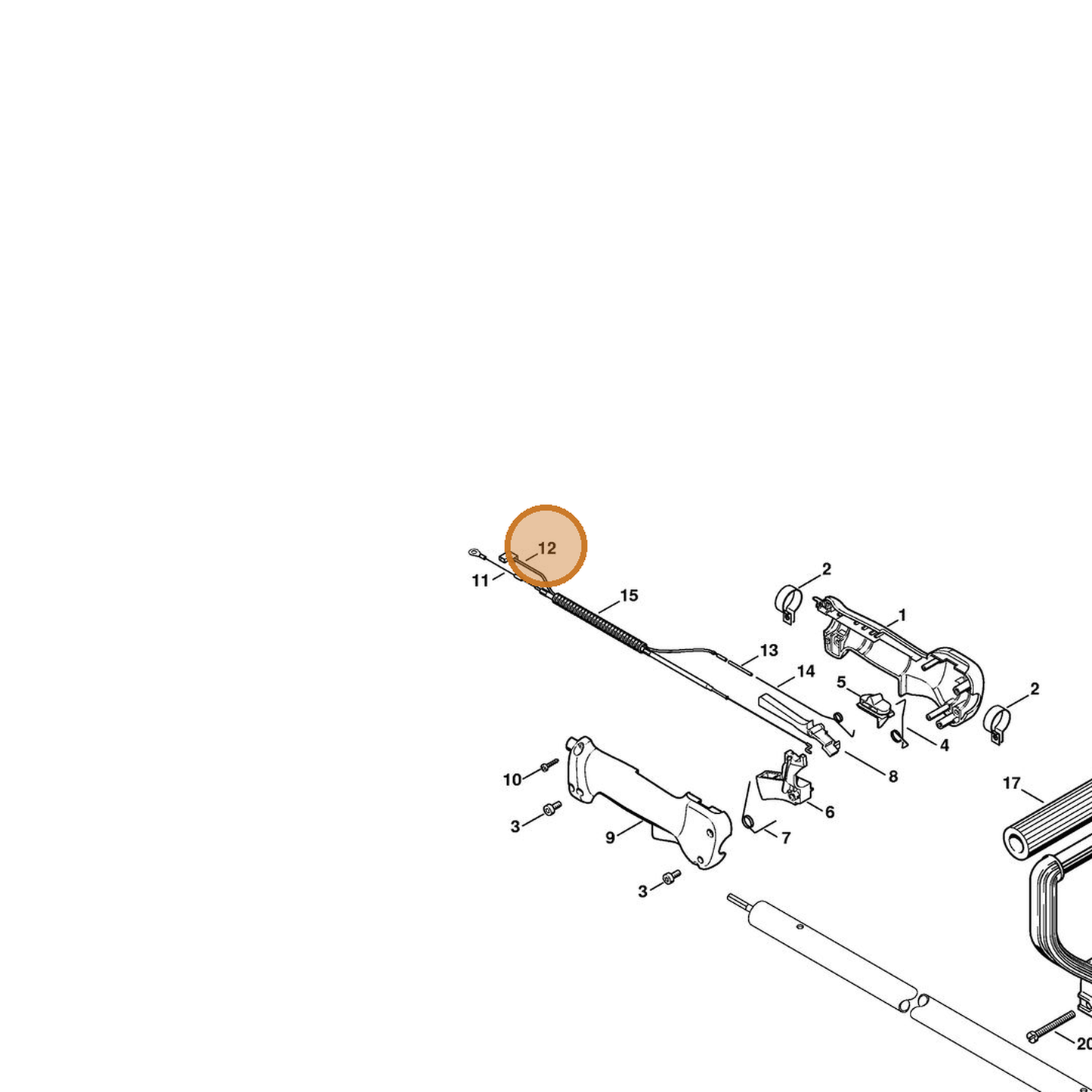 STIHL part 4137-440-1101 — IPL diagram snippet (6x zoom, amber highlight)