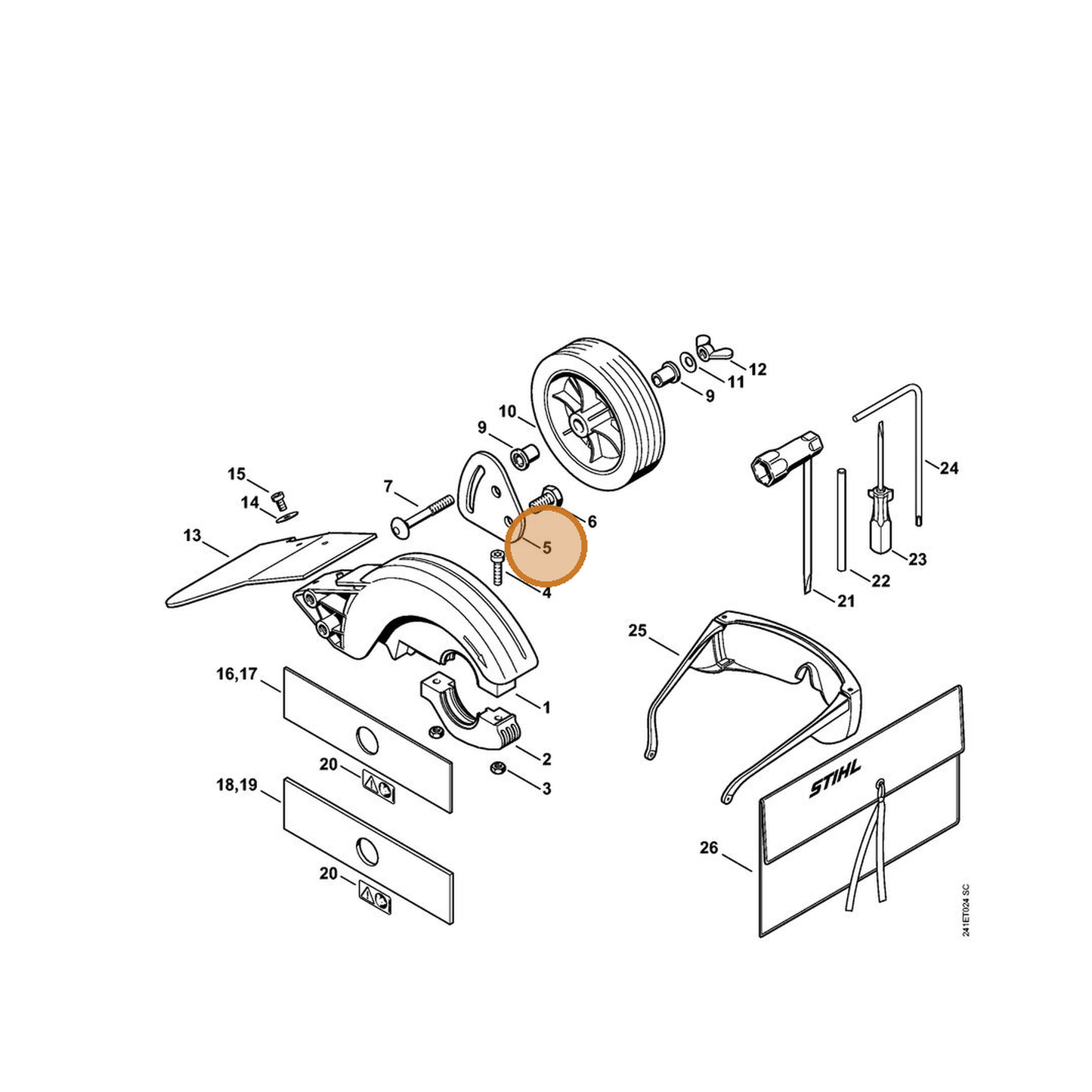 STIHL part 4137-708-3200 — IPL diagram snippet (6x zoom, amber highlight)