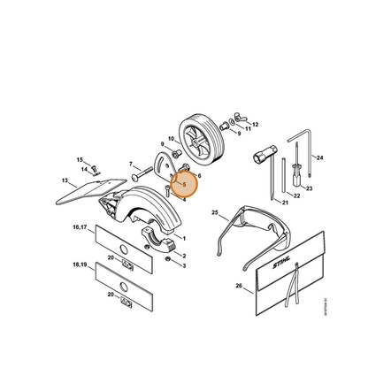 STIHL part 4137-708-3200 — IPL diagram snippet (6x zoom, amber highlight)