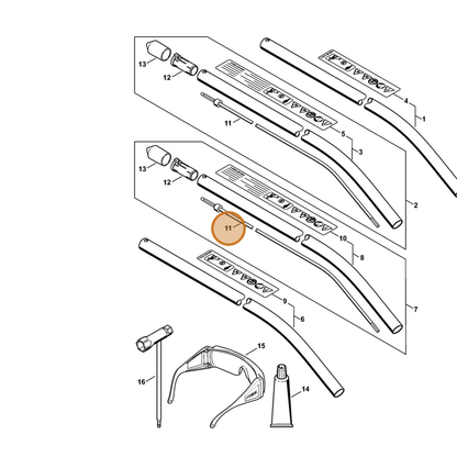 STIHL part 4137-710-3203 — IPL diagram snippet (6x zoom, amber highlight)