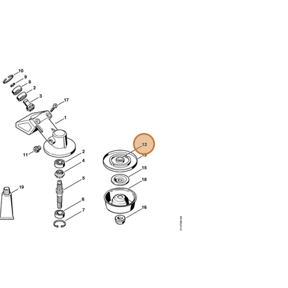 STIHL part 4137-710-3800 — IPL diagram snippet (6x zoom, amber highlight)
