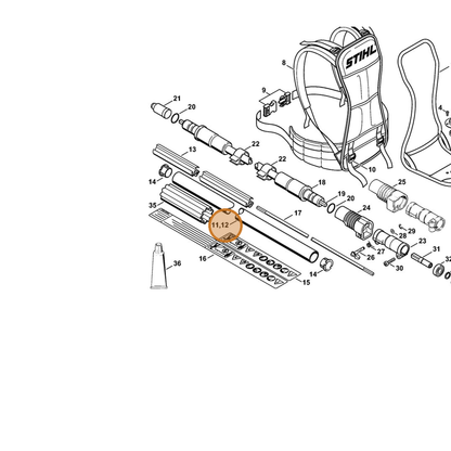 STIHL part 4137-710-7100 — IPL diagram snippet (6x zoom, amber highlight)