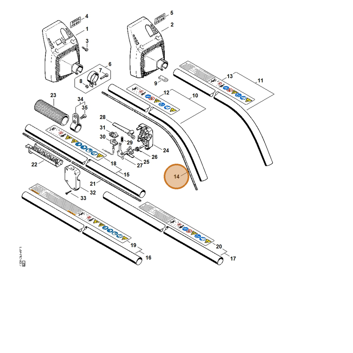 STIHL part 4137-711-3202 — IPL diagram snippet (6x zoom, amber highlight)
