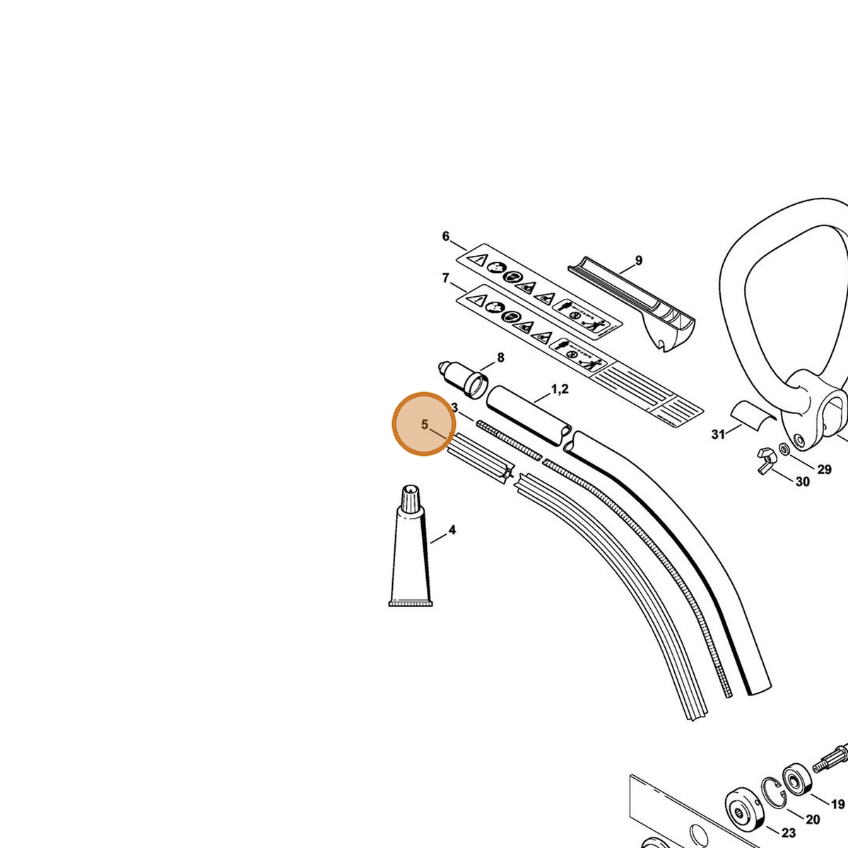 STIHL part 4137-711-7302 — IPL diagram snippet (6x zoom, amber highlight)