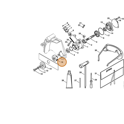 STIHL part 4137-713-1502 — IPL diagram snippet (6x zoom, amber highlight)