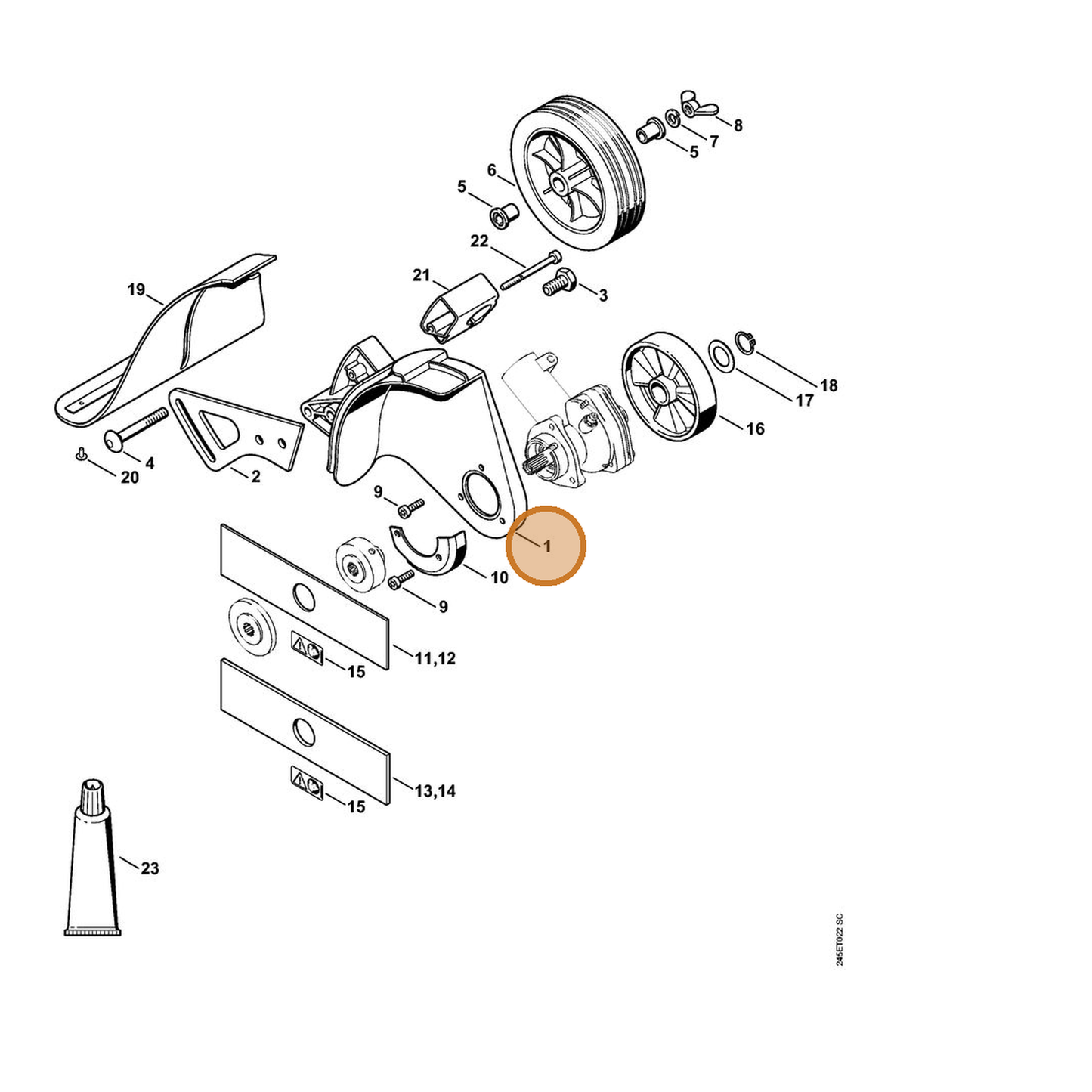 STIHL part 4137-713-4500 — IPL diagram snippet (6x zoom, amber highlight)