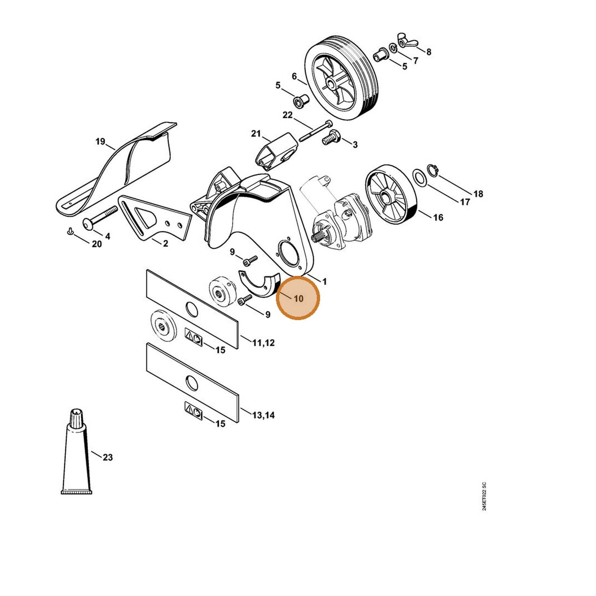 STIHL part 4137-713-4501 — IPL diagram snippet (6x zoom, amber highlight)