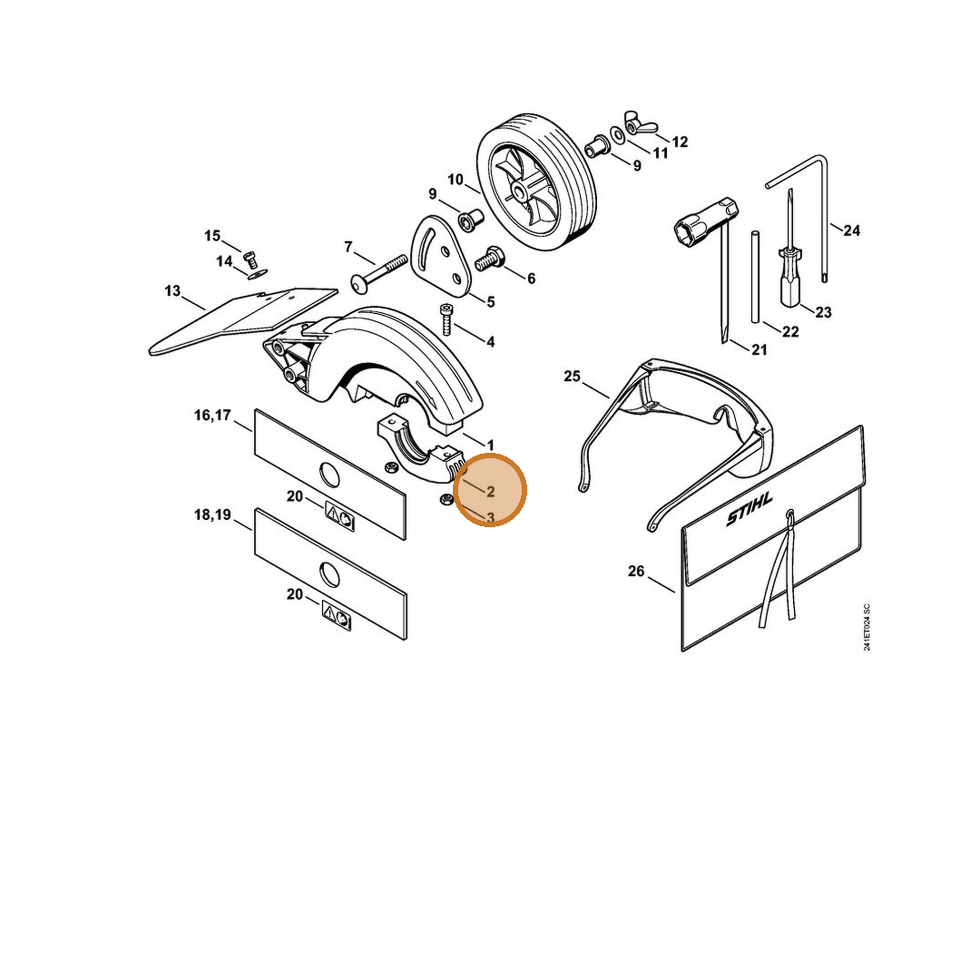 STIHL part 4137-716-6500 — IPL diagram snippet (6x zoom, amber highlight)